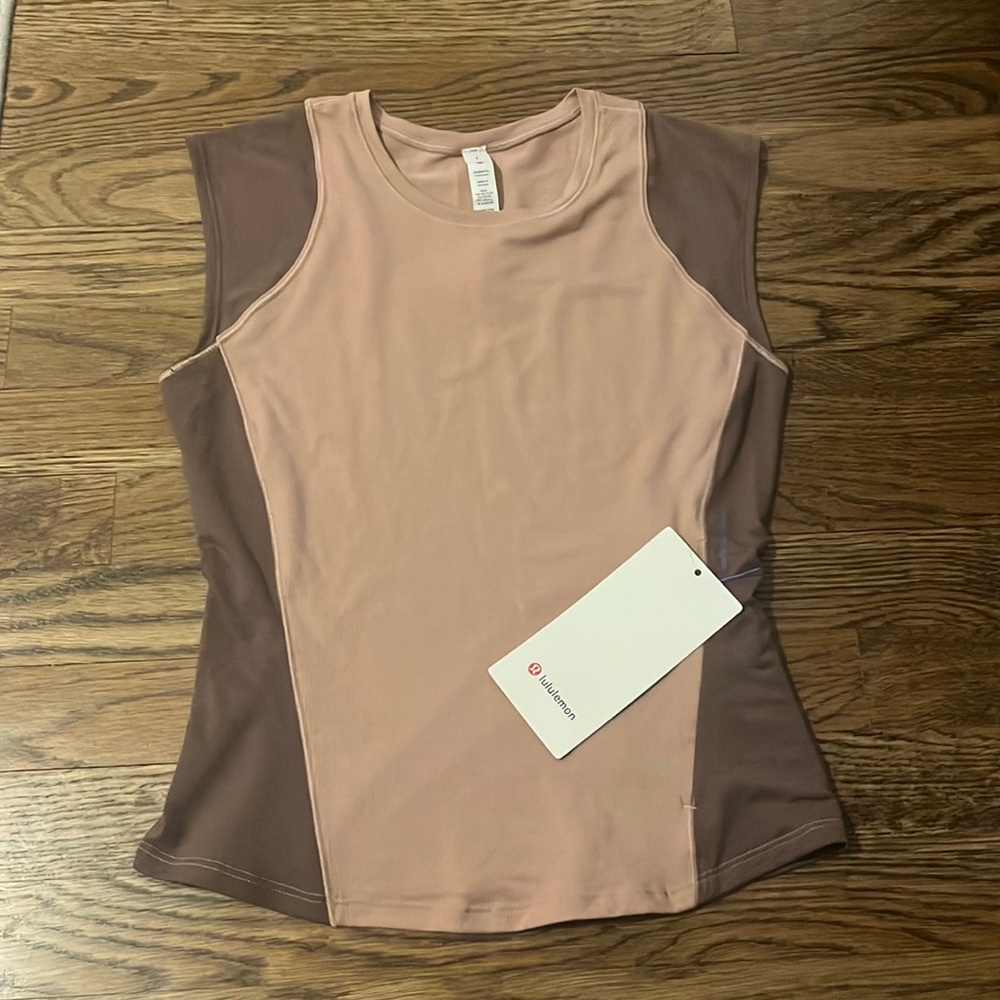 NWT Womens Lululemon "Cap Sleeve Hiking" Brown Tank Top Sz 2 *